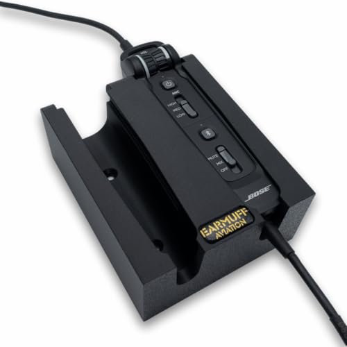 EARMUFF Aviation Single & Double Control Unit Mount for Bose A30 Aircraft Headset (A30 Double Mount)