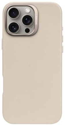 DECODED Leather Case for iPhone 16 Pro Max, MagSafe Compatible, Real Premium ECCO Leather, Full Body Protective Cover, Raised Edges to Protect Screen and Camera, Clay Beige