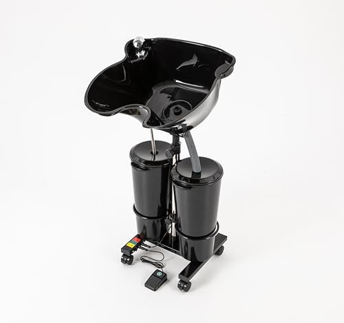 TONFEION Lavabo mobile, pour coiffeur, avec pompe, réservoir d'eau et douchette, hauteur réglable