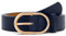 JasGood Damen Ledergürtel für Jeanshosen Mode Goldschnalle Damen Kleid Gürtel,Navy blau,110cm