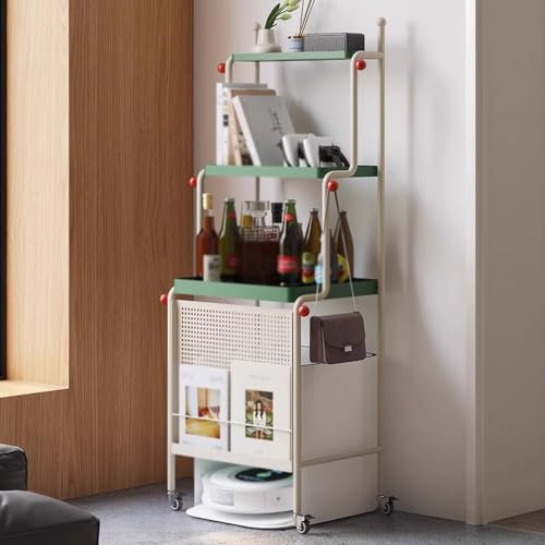 Hochschrank Küche 50cm Breit, Vorratsschrank Organisieren für Roboterstaubsauger mit Station, Aufbewahrungsschrank für Roboter-Staubsauger Freistehendes Gestell