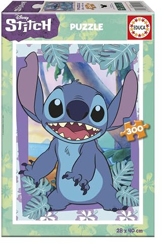 Educa - Puzzle Infantil con 300 Piezas. Disney Stitch | Medidas montado: 40 x 28 cm. Compuesto por Grandes Piezas Perfectamente acabadas. Recomendado + 6 años (20144)