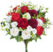 Fairblo Blumenstrauß Künstlich Rote Rosen Pfingstrose Chrysantheme mit Eukalyptus Kunstblumenstrauß Artificial Blumen Seidenblumen für Wohnzimmer Esstisch Büro Dekoration