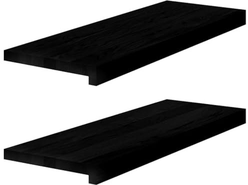 vidaXL Treppenstufen 2 STK. Dunkelbraun 70x25x2 cm Massivholz Eiche, Treppenstufe für Holztreppen, Treppenstufe Holz, Fenstersims, Treppenstufe Eiche