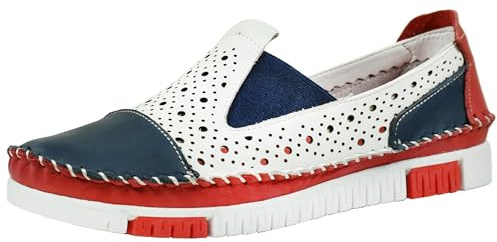 Gemini Damen Slipper Lederschuh lose Einlagen Sommerschuh Mokassins 382512-01