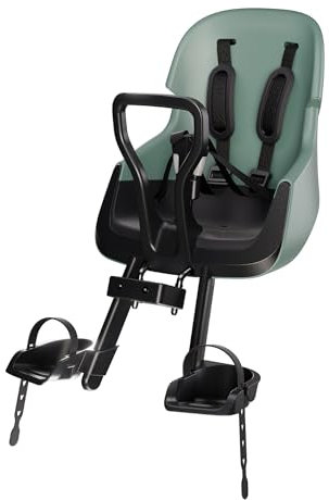 Seggiolino anteriore per bicicletta Bobike Exclusive Evolve Mini – Seggiolino frontale per bambini, montaggio sul tubo sterzo, design avvolgente, poggiapiedi regolabili, 9–36 mesi, fino a 15 kg