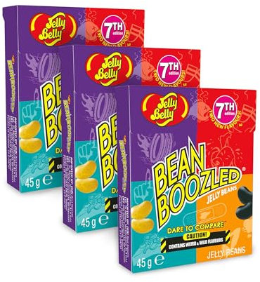 Jelly Belly Bean Boozled Flip Box 3er Bundle (135g) – Süßigkeiten Spaß - Jelly Beans eklig & lecker 7. Generation - Extremes Spiel für Mutige – 20 klassische & verrückte Candys für Party & Spielabend