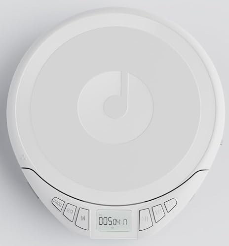 Gueray Lecteur CD Portable avec Casque Écran LCD Protection Anti-Saut Lecture HiFi Classique Fonction Mémoire Prog Lecteur CD Personnel pour Voiture Maison (Blanc)