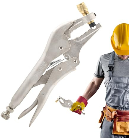 Refrigerant Recovery Clamp, Plier Tools, Heavy Duty Air Conditioner Welding Clamps, Leak-Proof Refrigeration Tube Locking and Recovery Tool, for Hvac, Repair, Maintenance, Service