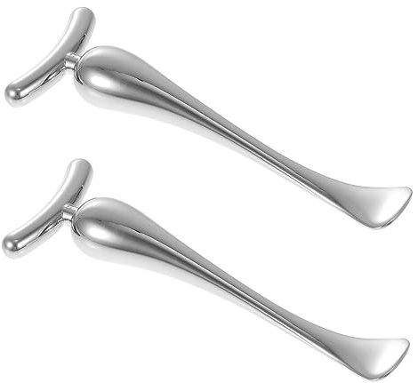 FRCOLOR 2piezas Cuchara Masajeadora Para Ojos Varillas De Masaje Facial Herramienta De Para Reducir Ojeras y Bolsas De Zincado