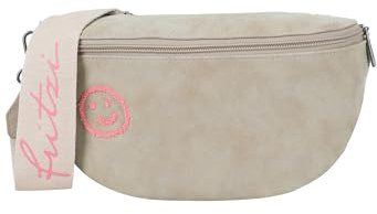 Fritzi Bum Bag Medium Limited Smile Gürteltasche Kunstleder Damen Handtasche Crossbody Bauchtasche Festival Wiesn belt bag mit Flock-Smile 12 x 29 x 9 cm – Grün, Hellgrau, Gelb