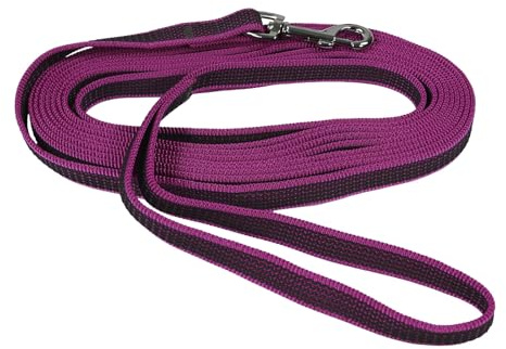 EQuest Gummierte Schleppleine für Hunde - mit Handschlaufe, 5 m - pink - Schmutz- und wasserabweisend, besonders reißfest, Made in Germany