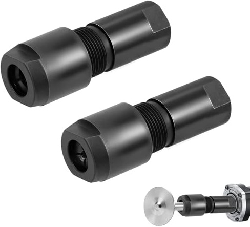 2pcs Angle Grinder to Die Grinder Adapter, Carbon Steel Heavy Duty 5/8-11 Arbor to Straight Chuck Converter for Metal Wood Stone Grinding Polishing & Carving Accessories Attachment(3mm & 6mm Collets)