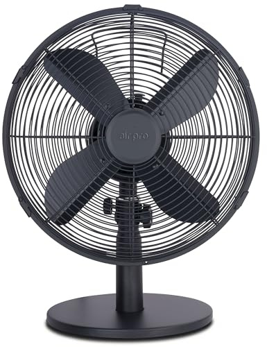 Air Pro 12 Desk Fan Portable 70 Degree Oscillating Metal Table Fan for Instant Cooling with Adjustable Tilt & 3 Speed Settings, Compact Fan with Quiet Operation to use at Home Office or Bedroom