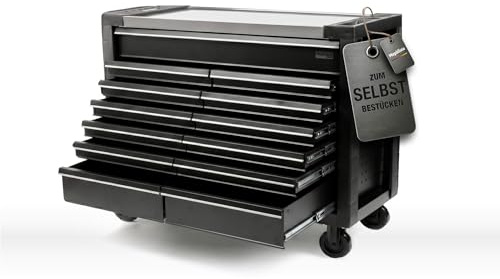 Mephisto Werkzeugwagen Double Full Black Pro-Line leer 13 Schubfächern | Werkstattwagen leer ohne Werkzeug zum selbstbestücken