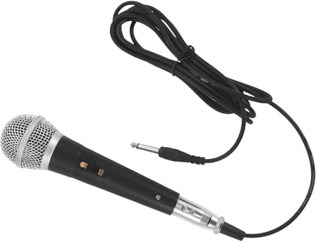 TOMETURE Microfono Professionale per Karaoke con Cavo, Microfono Dinamico a Mano in Plastico e Metallo, Plug-and-play con Risposta in Frequenza Ampia, per Karaoke e Conferenze