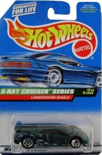 Mattel Hot Wheels 1999 1:64 Scale X-Ray Cruiser Series Dark Teal green Lamborghini Diablo Die Cast Car 2/4