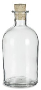 Nakpunar Boston Round Clear Glass Bottle, 8.5 Oz. w/ Cork - ball bottle, round bottle for oils, witch spells, wedding favors, bath bubbles