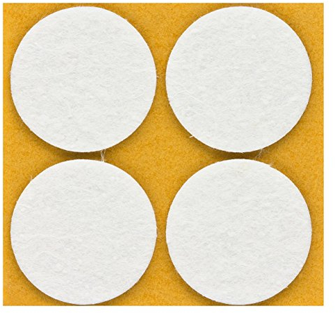 peha Filzgleiter - Filzpunkte, selbstklebend - 3,0 mm stark, rund 50 mm, weiß (40 Stück)