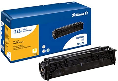 Pelikan Toner ersetzt HP CE412A (passend für Drucker HP Laserjet Pro 300 Color M351 / MFP M375, Pro 400 Color M451)
