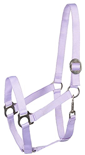 PFIFF 101668 Kunststoffhalfter, Halfter aus Kunststoff, stufenlose Verstellmöglichkeit am Genickstück, gute strapazierfähige Qualität, Lila, Full