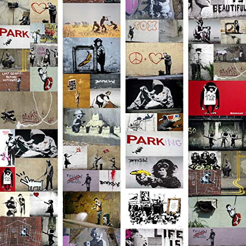 carte da parati PURO - Carta da parati PURO 10 m senza ripetere il motivo Fotomurali in TNT Murale Decorazione da Muro XXL Poster Gigante Design Carta per pareti Banksy f-A-0237-j-b