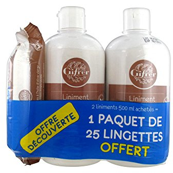 Gifrer Liniment oléo-calcaire stabilisé, 2 x 500 ml, 25 lingettes
