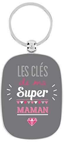 Porte-clés Opat Ma super maman - Derrière la porte, Noir et Rose, S, Noir et Rose, S