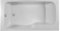 Jacob Delafon Baignoire Bain Douche Malice, Version Gauche Blanc Brillant 160 x 85