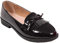 Mocassins Femme en Simili Cuir Verni - Chaussures Plates Elégantes et Confortables Intérieur Cuir avec Franges et Noeud