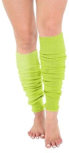 Crazy Chick® Deluxe Luxurious Ladies 80's Plain Ribbed Leg Warmers Legwarmers 12 Color TU TU (Yellow)