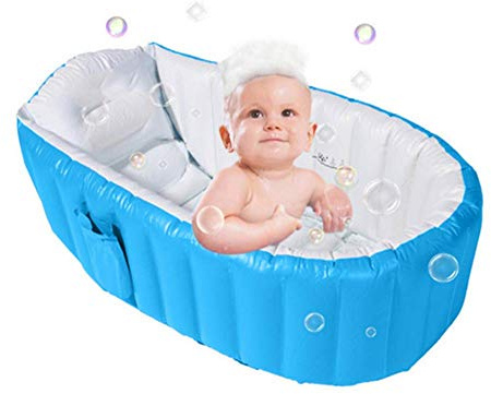 Alytimes Inflatable Baby Bathtub,No Pump Kid Infant Toddler Infant Newborn Inflatable Foldable Shower Pool