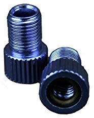 GreVeloro Ventiladapter Set Fahrrad Auto Auswechseladapter Ventil-Adapter 5 Farben zur Auswahl mit Gummi Dichtung Dunlopventil Blitzventil SV-Ventil Rennrad-Ventil Sclaverand 2er Set (Blau)