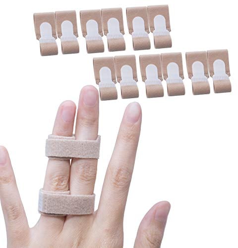 Sumifun Fingerschiene,12 Buddy Loops Zehenspreizer Hallux, Einklemmen eines blockierten Fingers, fingerbandage für kleiner finger, mittelfinger, ringfinger