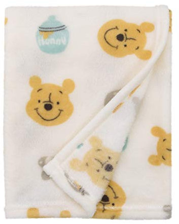 Disney Winnie The Pooh – Avorio, Giallo & Aqua Super Soft Peluche Baby Coperta, Avorio, Giallo, Aqua