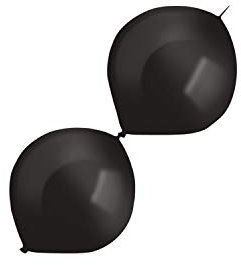 Amscan 9905633 - Latexballons, Link-a-Loon, 100 Stück, Schwarz, Luftballon