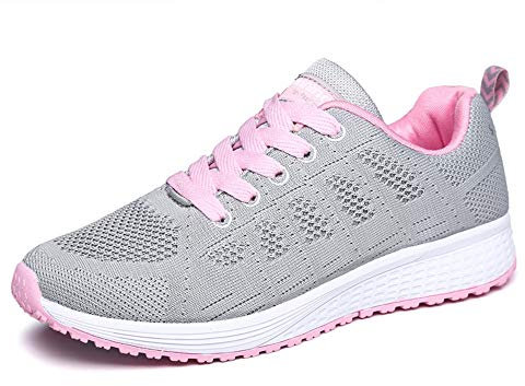 Baskets Running Femme Sneakers Tennis Chaussure de Sport Mode Respirantes Multisport Outdoor Training (Gris 38 EU)