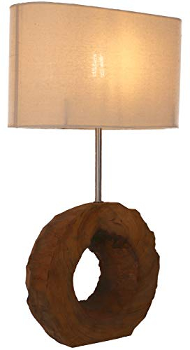 GURU SHOP Tischlampe/Tischleuchte, in Bali Handgemacht aus Naturmaterial - Modell Palau 1, 59x35x15 cm