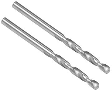 sourcing map 2.35mm Solid Carbide Drill Bits Straight Shank Short Twist Drill Bit for Stainless Steel Alloy Hard Steel, Hardened to 50 HRC, 2 Pcs