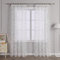 Delien Voile Ausbrenner Gardine mit Ranken Muster transparenter Vorhang mit Kräuselband Wohnzimmer Gardinenschals BxH 140x245cm Weiß 1 St.