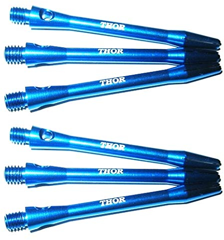 THOR-DARTS ®™ Aluminiumschäfte 47mm medium Dart Alu Shafts 2 Set = 6 Stück blau