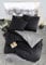 ZIRVEHOME Bettwäsche-Set 240x220cm. 3 teilig,schwarz, grau, Baumwolle, Bettbezug, Prestige V3