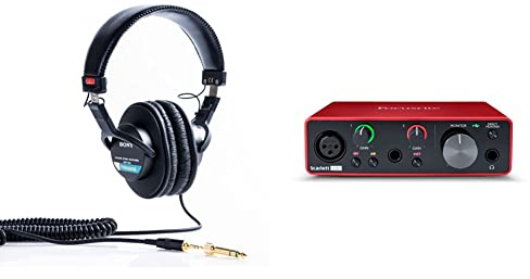 Sony MDR-7506 Casque Studio & Interface Audio USB Focusrite Scarlett Solo de 3e génération, pour Les guitaristes, chanteurs(Ses)