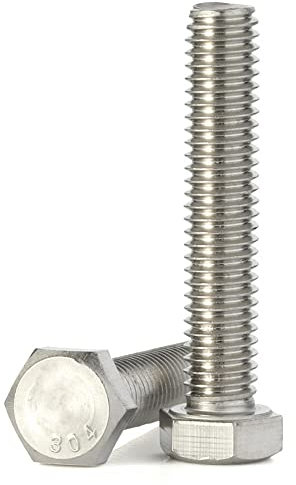 MewuDecor Bulloni a testa esagonale da 3/8-16 x 6, azionamento esagonale esterno, in acciaio inox 18-8 (304), filettatura completa, 5 pezzi