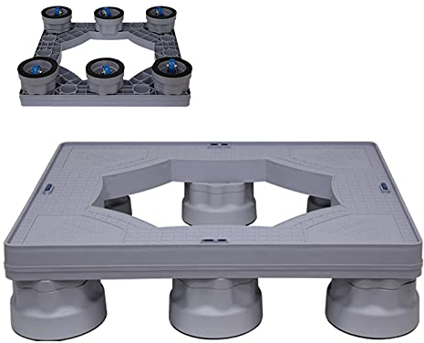 TIM-LI Supporto per Lavatrice/Supporto per Frigorifero Regolabile Mobile con Ruote Girevoli in Gomma, Carico Massimo 1102 Libbre (500 kg),60 * 60cm