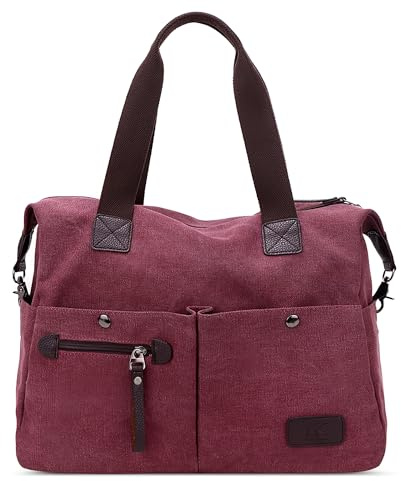 DIRRONA Damen Umhängetasche, Große Tasche mit Reißverschluss für Alltag, Arbeit und Reise, Praktisch und Vielseitig Kräftiges Burgunderrot