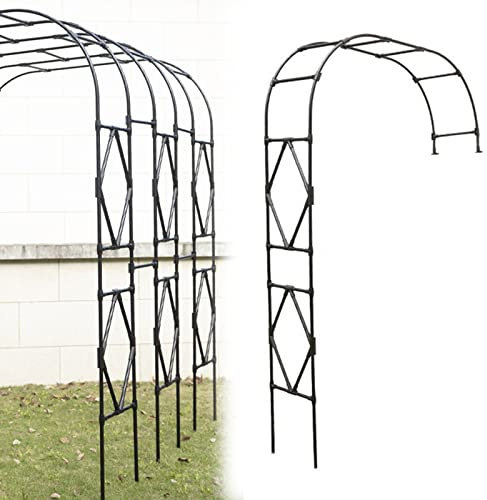 SYLJ Metall Rosenbogen Halbbogen 120, 150, 180, 210, 240, 280cm Gartenbogen, Wandmontage halbrund Bogen Rosengestell, Pergola, Spalier, Stabil (Größe : 150X240cm(59.1X94.5in))