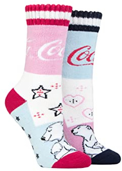Coca-Cola Ladies Love Polar Bear Slipper Socks Pack of 2