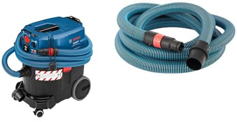 Bosch Professional Gas 35 H AFC, Azul, 35 L + Bosch 2 608 000 566 - Manguera antiestática con Cierre de Bayoneta - für Gas 35-55 (Pack de 1)
