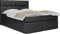 WFL GROUP Boxspringbett mit Bettkasten 120x200 140x200 160x200 180x200 200x200 Doppelbett Gepolstert Bett Mit Matratze und Topper - Stauraumbett mit Kopfteil - Schwarz Kunstleder - 140 x 200 cm